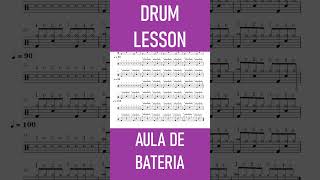 Aula de Bateria Levada 6 com 1 Crash drumlesson drumlessons drum drums drummer [upl. by Aloisius]