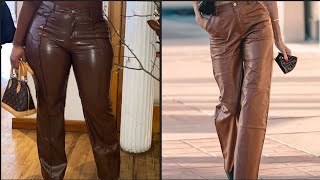 Latest trending leather leggings paints designs ideas for everyone [upl. by Anaujd]