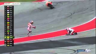 Pedrosa amp Dovizioso Crash at AmericasGP [upl. by Ahsei]