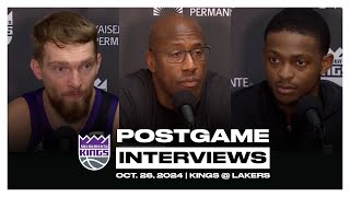 Domantas Sabonis DeAaron Fox amp Coach Brown  Postgame Presser vs Lakers 102624 [upl. by Noramac]