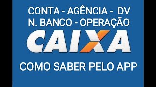 APP Caixa  Como saber a CONTA AGÊNCIA OPERAÇÃO DV CÓDIGO DO BANCO [upl. by Eibbil]