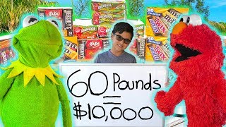 Kermit the Frog and Elmo buy 60 POUNDS of Halloween Candy [upl. by Grayson]