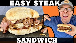 Easy Steak Sandwich on the Griddle [upl. by Llenad172]