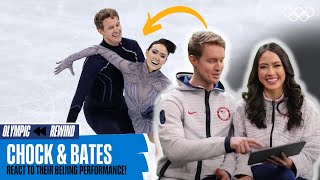 Madison Chock amp Evan Bates react to their Beijing 2022 performance [upl. by Bainbridge]