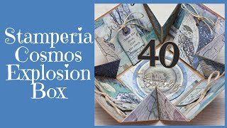 How to Make a Male Birthday Card  Stamperia Cosmos Explosion Box [upl. by Aicitel787]