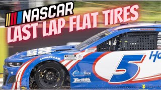 NASCAR Leaders Last Lap Flat Tires [upl. by Ateekahs680]