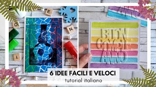 15  6 BIGLIETTI di auguri FAI DA TE FACILI e VELOCI 2022 card making tutorial italiano [upl. by Hung]