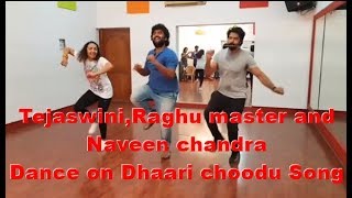 Tejaswiniraghu Master and Naveen chandra dance on daari choodi song ll Ganeshdhonitalkies [upl. by Erek263]