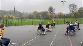 Calderdale Locomotives Wheelchair American football session mini game [upl. by Kohcztiy507]