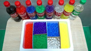 Pouring water beads from Coca Cola Pepsi into a box with many colors satisfying Fun ASMR TECHS [upl. by Eilerua]