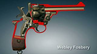 Webley Fosbery Automatic Revolver How it works  3dGun [upl. by Pantin]