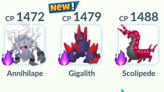 NEW Shadow Annihilape Gigalith Scolipede in Pokemon GO PvP [upl. by Saxet881]