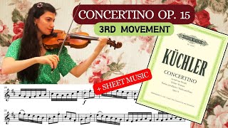 Küchlers quotConcertino in D Major Op 15 Mvt 3 Allegro Assaiquot  Violin Tutorial  sheet music [upl. by Freya690]