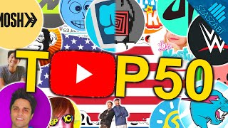 TOP 50 Most Subscribed YouTubers From the USA Of All Time 20052023 [upl. by Bikales]