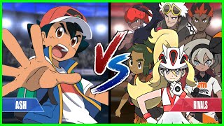 Pokemon Battle Series Ash Vs All Rivals Korrina Kiawe Guzma Hau Bea Raihan [upl. by Nichol]