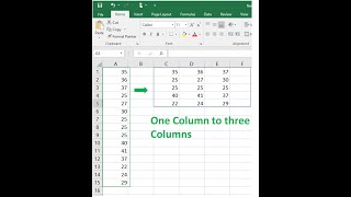 One Column to 3 Columns in Excell One Column to multiple columns in Excellin urdu hindi lecture [upl. by Enirac]