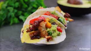 OvenRoasted Vegetable Fajitas  Vegan Recipe [upl. by Anattar]