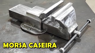 Morsa Caseira Feita Toda em Aço  Bench Vise  Homemade Bench Vise  Tornillo de Banco Casero [upl. by Llehcal]