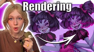 tips for RENDERING Digital Art coloring amp shading tutorial [upl. by Amhsirak241]