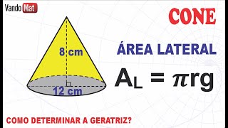 ÁREA LATERAL E A GERATRIZ DO CONE geometria enem concurso encceja matemática cone [upl. by Dami]