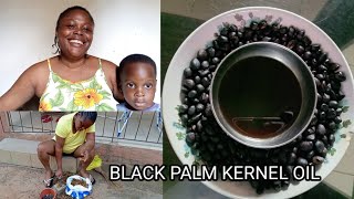 THE PROCESS OF MAKING PALM KERNEL OIL AT HOMEEASY METHOD VLOG viralvideo [upl. by Peckham406]