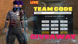 FREE FIRE LIVE GIVEAWAY TEAM CODE  FF LIVE GUILD TEST  CUSTOM GIVEAWAY fflivepgsgamer07 [upl. by Angelico]