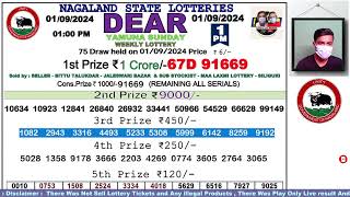 Lottery Sambad Live Dear Nagaland State Lottery Live draw result 010924Lottery live sambad [upl. by Onavlis]