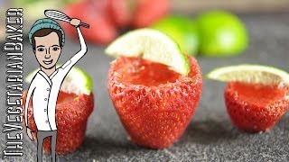 Vegan Strawberry Margarita Jello Shots Cinco de Mayo TheVegetarianBaker [upl. by Anividul]