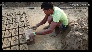 Field Hand Moulding of brick At Site  Bull nose kiln [upl. by Vonni745]