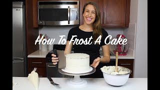 How To Frost A Cake  A Beginners Guide  CHELSWEETS [upl. by Ramahs]