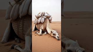 loaded weak camel 🐪 lying in desert🏝️ camel whitecamel weakanimals helptheanimals rescueanimals [upl. by Yrelbmik34]