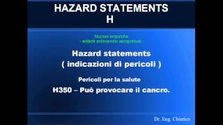 Hazard statements Frasi H Indicazioni di pericoli Regolamento CE 12722008 [upl. by Sabsay]