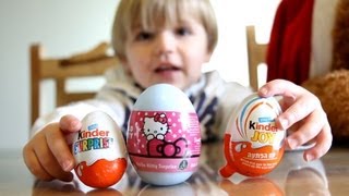 Hello Kitty Egg and Kinder Surprise Egg and Kinder Joy Egg [upl. by Blunt]