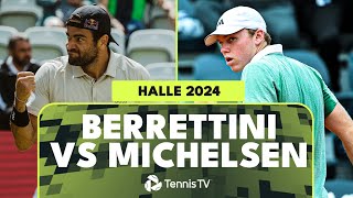 Matteo Berrettini vs Alex Michelsen Match Highlights  Halle 2024 [upl. by Ellennahc744]