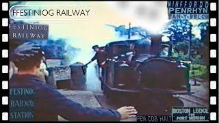 FFESTINIOG railway lineside and steam train ride 1961 [upl. by Fedak]