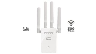 Como configurar Amplificador  Repetidor WiFi 4 antenas en menos de 2 minutos WIFI01B [upl. by Hada]