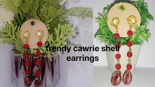 DIY craft of cowrie shell earring  painting them with nailpaint  for girls [upl. by Greeley853]