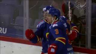 Первый гол Козуна в КХЛ  Former Leafs FW Brandon Kozun scores for KHLs Jokerit [upl. by Rawley]