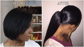 How To Sleek Ponytail On Short Natural Hair [upl. by Irvine179]