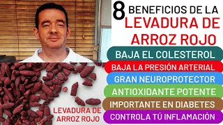 8 beneficios de⚡❤️ LEVADURA DE ARROZ ROJO❤️⚡ COLESTEROL💪CORAZÓN ❤️CEREBRO⚙️ ANTIOXIDANTE💖 DIABETES👍 [upl. by Tamra]