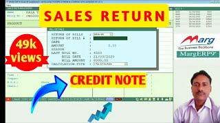 Marg Software में सेल्स रिटर्न् कैसे करते है  sales return journal entry  sales return in marg [upl. by Etterrag]