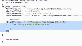 Android Application Development Tutorial  134  AlertDialog methods and ClickListener [upl. by Gnihc]