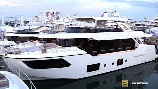 2019 Absolute Navetta 73 Motor Yacht  Deck Interior Bridge Walkthrough  2019 Miami Yacht Show [upl. by Eseuqcaj]