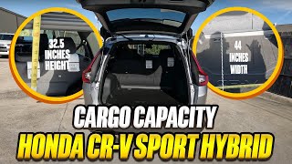 2023 Honda CRV Hybrid Sport  True Cargo Capacity Given In Inches [upl. by Skelton]