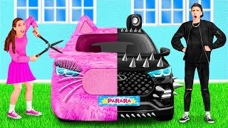 Pink Car vs Black Car Challenge  Funny Moments by TeenChallenge [upl. by Sirovart]