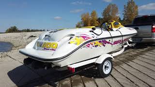 SeaDoo Speedster Belwood Lake Autumn Boat Ride [upl. by Tabib]