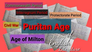 Puritan Age  Age of Milton  History of English Literature  in Urduhindi [upl. by Galitea731]