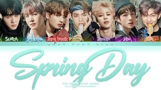 BTS Spring Day 봄날 Color Coded Lyrics가사 HanRomEng [upl. by Martinsen]