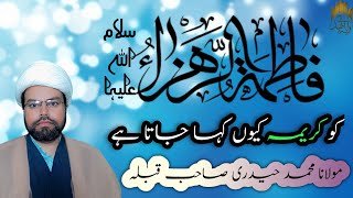 HAZRAT FATIMA ZAHRASAko karima kiu kha jata haiMolana Mohd Haideri sahab Qibla [upl. by Annawik]