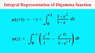 Digamma function 3  Integral representation of Digamma function [upl. by Anyrtak]